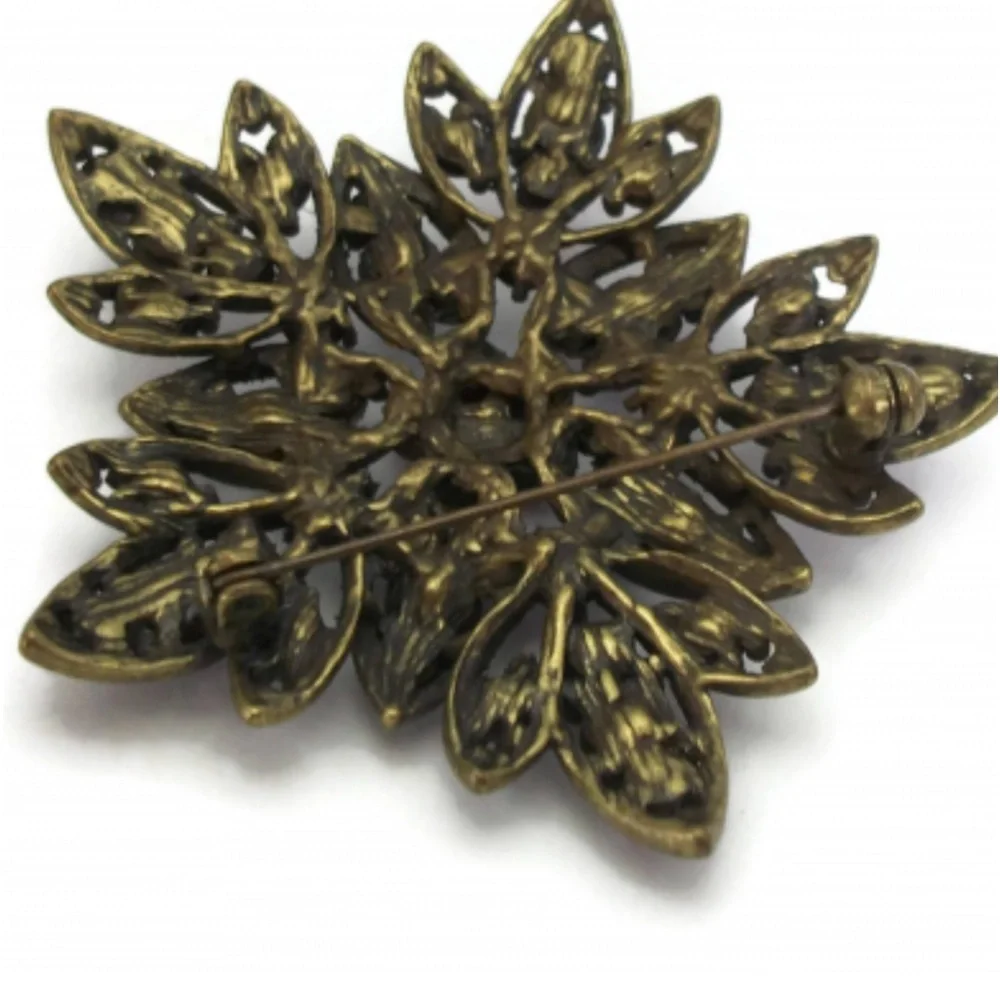 Vintage Pink Purple Blue Flower Brooch